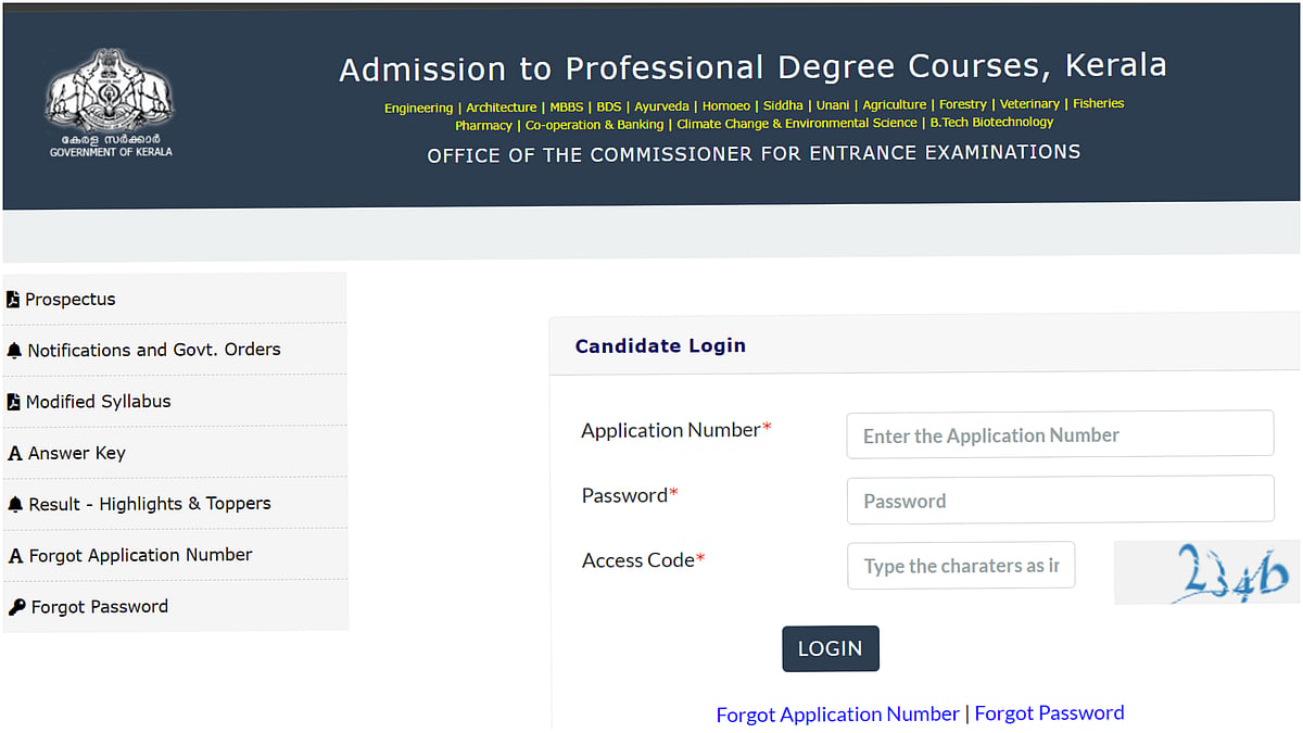 | Photo: Screengrab from cee.kerala.gov.in : KEAM Result 2024 Released 